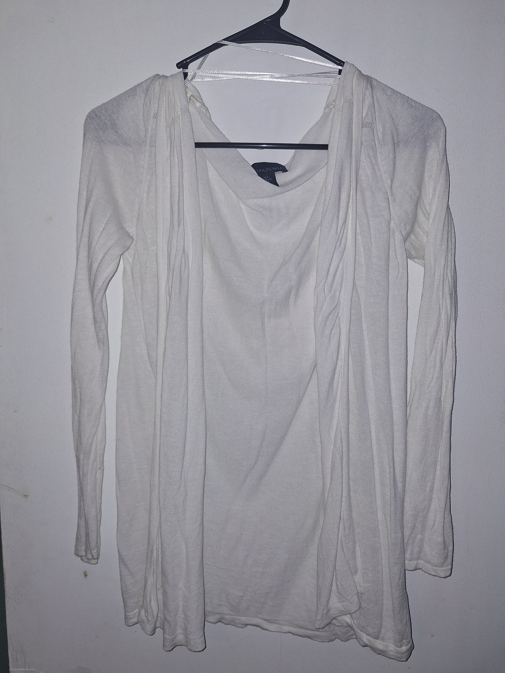 Cynthia Rowley White Draped Open-Front Lightweight Top